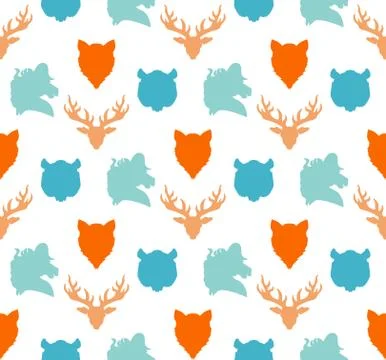 Wildlife seamless pattern イラスト素材