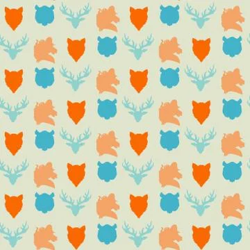 Wildlife seamless pattern Stock Illustration
