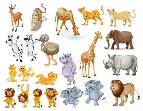 Wildlife set Stock Illustration