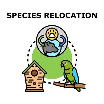 Wildlife species relocation process and conservation concept Stock Illustration