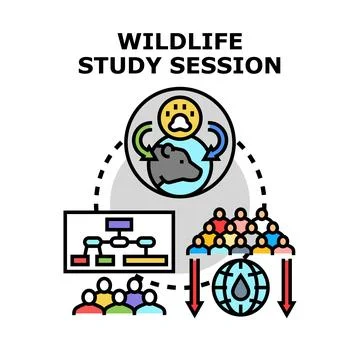 Wildlife study session concept for conservation education Stock Illustration
