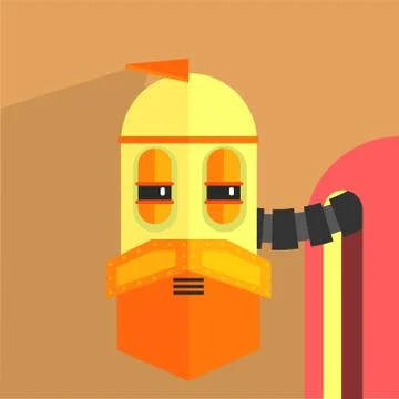 Wile Old Robot Character Stock Illustration