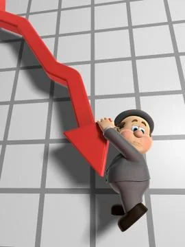 Wilfred declining graph Stock Illustration
