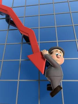 Wilfred declining graph Stock Illustration