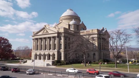Wilkes barre country courthouse timelapse, pennsylvania Stock Footage