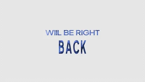 Will be right back animated graphic in blue on transparent background. Stock Footage 316973166