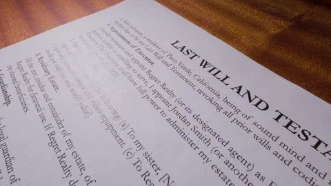 Will Document Last Will Legal Testament Agreement Form 3 Stock Footage 318423311