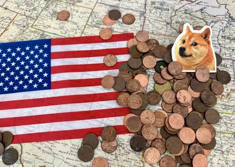 Will Dogecoin Cryptocurrency Replace Pennies 写真素材