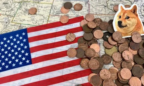 Will Dogecoin Cryptocurrency Replace Pennies 写真素材