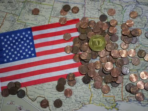 Will Dogecoin Cryptocurrency Replace Pennies 写真素材