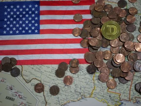 Will Dogecoin Cryptocurrency Replace Pennies 写真素材