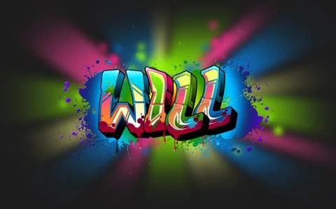 Will Name Text Graffiti Word Design Stock-Illustration