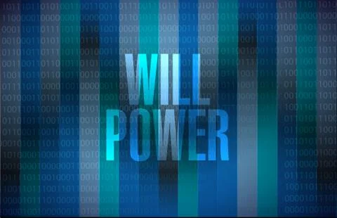 Will power binary background sign concept Illustrazione stock