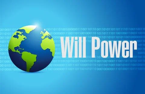 Will power binary globe sign concept Illustrazione stock