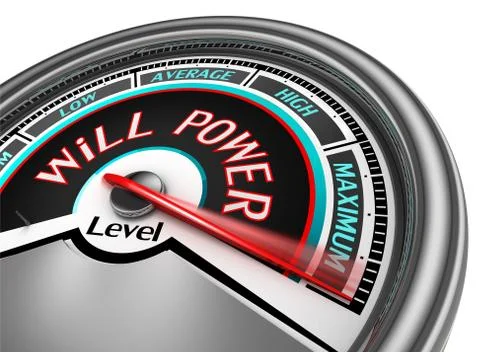 Will power conceptual meter indicate maximum Stock Illustration