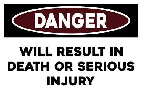 Will result in death or serious injury warning sign Stock Illustration