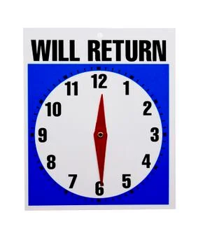 Will return retail sign 스톡 사진