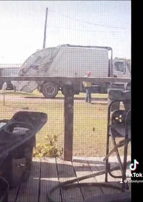 Will Sanitation Guys Dump the Tiny Trashcan?, Mabank, Texas, USA - 30 Aug 2021 Stock Footage 205387107