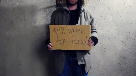 Will work for food 库存影片 20496618