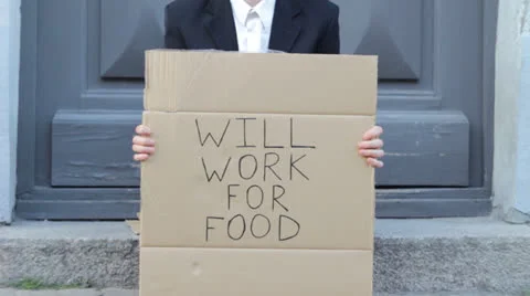 Will Work for Food Video stock 25812186
