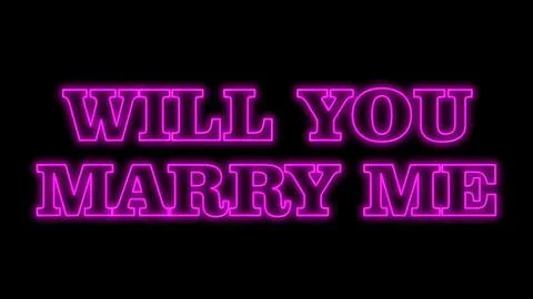 Will You Marry Me Pink Neon Sign Text on Black Background for Romantic Marr.. Stock Illustration