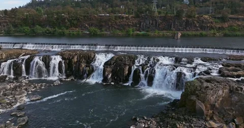 Willamette Falls Oregon City Oregon. Stock Footage 214630404