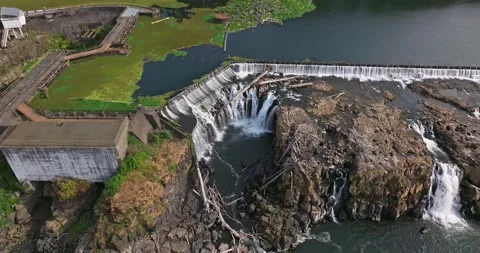 Willamette Falls Oregon City Oregon. Stock Footage 214634960