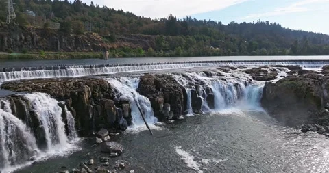 Willamette Falls Oregon City Oregon. Stock Footage 214645800