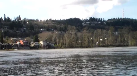 Willamette River Bayside Shot Vídeos de archivo 61836471