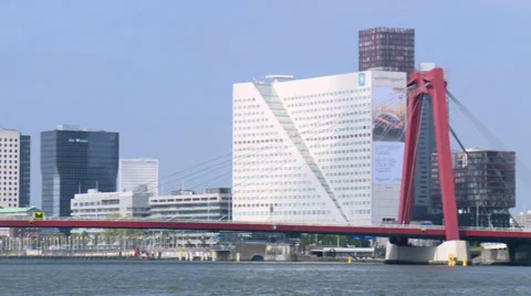 Willemsbrug bridge - Rotterdam Stock Footage 33521690