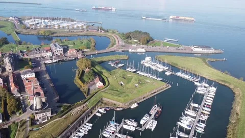 Willemstad harbor in the Netherlands. Stock Footage 165019755