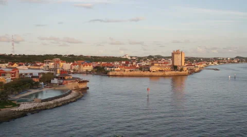 Willemstad, pan Stock Footage 997717