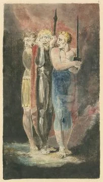 William Blake, The Accusers of Theft, Adultery, Murder (War), c 1794 1796 ... Stock Photos