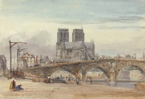 William Callow, 1812 1908, British, active in France, Notre Dame, Paris, 1... Stock Photos
