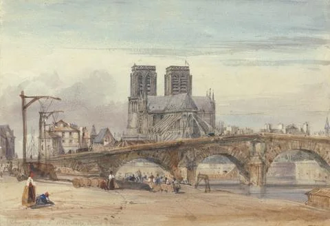 William Callow, 1812-1908, British, active in France, Notre Dame, Paris, 183.. Stockfoto's