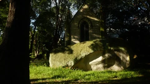 William Charles Wentworth vault surrounded by trees in Sydney 6K Video stock 304476008