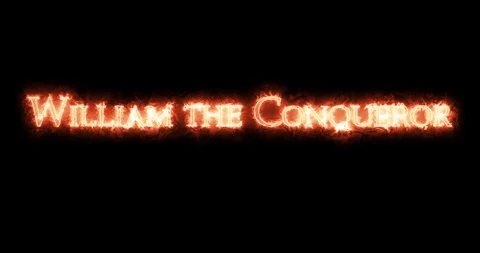 William the Conqueror written with fire. Loop Stock Footage 128879832