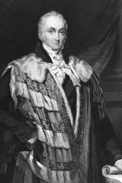 William Courtenay, 11th Earl of Devon (1807-1888) on engraving from 1837. 스톡 일러스트