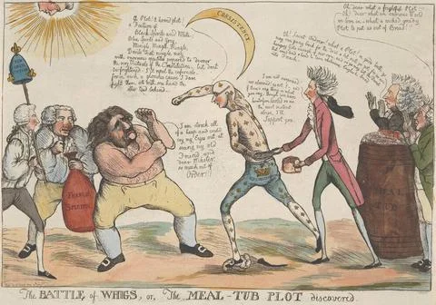 William Dent, active 1784 1793, The Battle of Whigs, or, The Meal-tub Plot... Foto stock