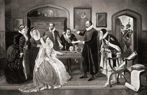 William Gilbert, Demonstrating His Experiments In Magnetism To Queen Elizabet Photos