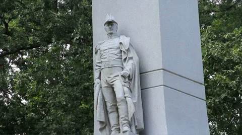 William Henry Harrison statue on Tippecanoe monument Stock Footage 8777962