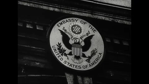 William Meyer at U.S. Embassy of China speaks about Japanese attack - 1944 Stock Footage 83714136