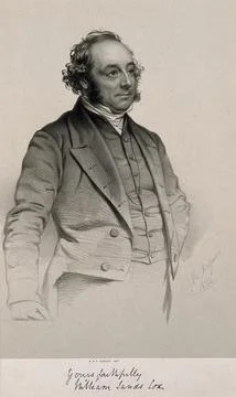 William Sands Cox. Lithograph by T. H. Maguire, 1854. Stock Illustration