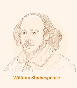 'William Shakespeare' hand drawing vector illustration Stock-Illustration