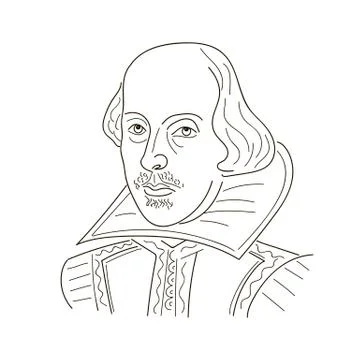William Shakespeare. Sketch  Stock Illustration