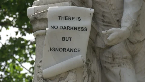 William Shakespeare's quote on a statue Stock Footage 87625784
