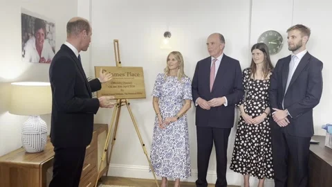 William’s visit to suicide prevention centre in Newcastle Stock Footage 274155062