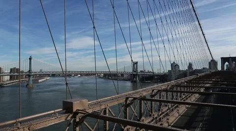 Williamsburg Bridge From Brooklyn Bridge Video stock 45702122