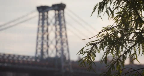 Williamsburg Bridge - Brooklyn - sunset - 4k Stock-Footage 67444296