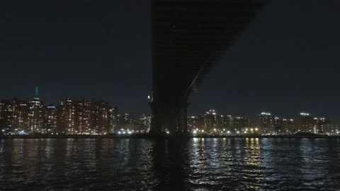 Williamsburg Bridge Night Fast Hyperlapse Stock Footage 233605316